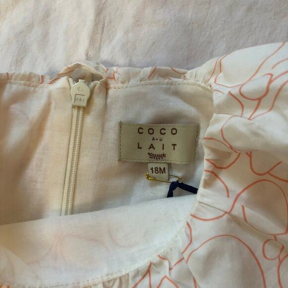 Coco Au Lait NWT Peach and Cream Balloon Skirt Dress/Romper - Size 18M - Picture 2 of 5